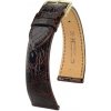 Remienok Hirsch Genuine Croco 1 - hnedý, lesklý - 17 mm - L – Štandardná dĺžka (doporučujeme) - 16 mm - Zlatá + 5 rokov záruka a darček ZADARMO