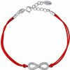 Silvego Detský textilný náramok červený s Brilliance Zirconia na Infinity Lilith PRZ0492BIF