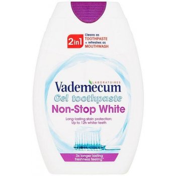 Vademecum 2v1 Non-Stop White zubná pasta a ústna voda v jednom 75 ml