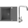 Alveus SETA 22017 Concrete 81/BRS SETA22017 - Drez Granitový Cadit 10- 590x500mm, vanička 325x425x198mm+ bateria ANGEL, Concrete 81/ brúsená nerez
