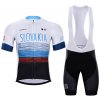 BONAVELO Cyklistický krátky dres a krátke nohavice - SLOVAKIA - biela/červená/modrá/čierna