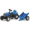 Šlapací traktor Rolly Kid Landini modrý s vlekem