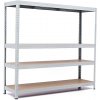 Policový regál Trestles RH 1200x1600x450, nosnosť 1200 kg, 4 police Farba: sivá, Typ police: drevená MDF 5,4 mm