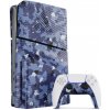 PlayStation 5 Slim Blue Wave Camo kryt na konzolu