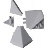 Koncovky a rohy pre lišty Polyform, trojuholníkové malé, nerez