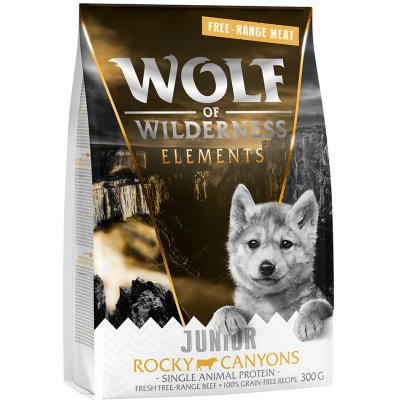 Wolf of Wilderness mokré a suché krmivo s mäsom z voľného chovu - JUNIOR Rocky Canyons - Beef (Single Protein, 300 g)