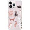 AppleKing matný transparentný kryt s motívom šteniatok pre iPhone 14 Pro Max - ružový - možnosť vrátiť tovar ZADARMO do 30tich dní
