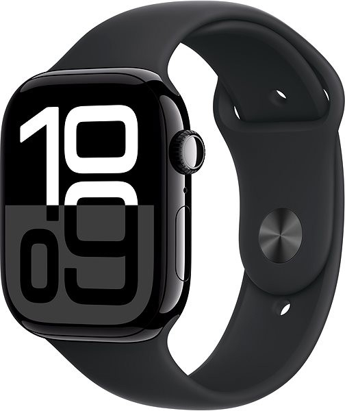 Apple Watch Series 10 46 mm klavírne čierny hliník s čierny športovým remienkom M/L MWWQ3QC/A