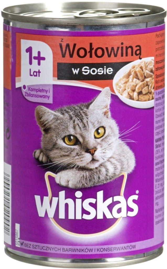 Whiskas hovädzie mäso v paštéte 400 g