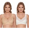 SUSA Dámska bezkosticová podprsenka SUSA (dvojbalenie smotanová/telová) 95 B