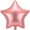 Party Deco FB3S 019R Fóliový balón Matná hviezda 48cm Rúžove zlato