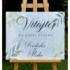 Uvítacia svadobná tabuľa s prírodným motívom 13 - Stojan na tabuľu 16637
