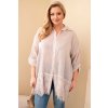 Kesi dámska košeľa bavlnená s čipkovaným lemom svetlo béžová