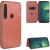 Peňaženkové puzdro na Motorola Moto G8 Plus - Hnedá