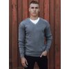 Dstreet pánsky sveter s výstrihom do V WX2200 tmavosivý