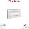 OKNA-HNED.SK Plastové okno | 70x44 cm (700x440 mm) | biele | sklopné | pivničné | TROJSKLO