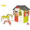 Set domček Neo Jura Lodge Smoby s dvoma dverami a stôl s dvoma lavicami KidBench