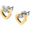 Trussardi Slušivé bicolor náušnice so zirkónmi T-Logo TJAXC49