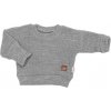 Rastúci pletený svetrík pre bábätko sivý