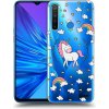 Picasee silikónový prehľadný obal pre Realme 5 - Unicorn star heaven