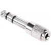 Redukcia JACK 3.5mm zdierka/6.3mm konektor, Stereo, kov
