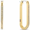 Tommy Hilfiger Oválne pozlátené náušnice s kryštálmi Dog Tag 2780866