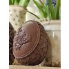Clayre & Eef Hnedá dekorácia závesné čoko vajíčko s králikom - 8*7*11 cm - Clayre & Eef