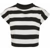 Urban Classics Ladies Stripe Short Tee black white