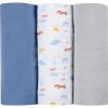 Textilné plienky z bavlneného mušelínu Cotton Muslin Cloths Beaba Paris sada 3 kusov 70*70 cm od 0 mes modré