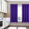 Krátky jednofarebný záves - Fialový Uchytenie závesu: Dekoračné krúžky