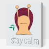Vymalujsisam.sk Maľovanie podľa čísiel - Stay calm slimák Veľkosť: 30x40cm, Rám: Bez rámu, iba zrolované plátno