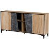 Cama Meble Dizajnová komoda OVO KOM4D tmavý betón/dub pradávny drevo 180 cm x 83 cm x 38 cm
