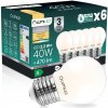 6x LED žiarovka E27 guľka P45 2,2W 470lm = 40W 2700K teplá biela 360° Filament CLASS A LUMILED