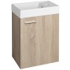 Bruckner ZOJA skrinka s keramickým umývadlom 40x22 cm, dub platin 51049DP-02