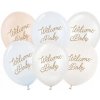 Balóny „Welcome Baby“. modro-biely mix, PartyDeco, 12