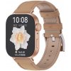 Wigento Pre Huawei Watch Fit 4 / 4 Pro / 3 Originálny kožený dizajn Náhradná inteligentná hodinky Arm Band svetlo hnedá / ružové zlato