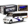 Policajný autobus so svetlami a zvukmi – biely kovový model 21 cm