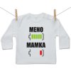 Boodyy Tričko s dlhým rukávom Batéria nabitá/vybitá mamka s menom 116 (5-6 rokov)
