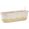 Plastia Samozavlažovací truhlík Mareta 60x20x18 cm sv. + tm. slonová kost