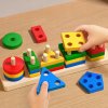 Montessori hračky pre 1-3 ročné deti, drevený triedič tvarov