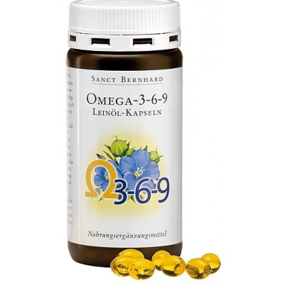 Sanct Bernhard Lněný olej Omega 3-6-9 500 mg 180 kapslí