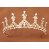 B-TOP Slávnostná pozlátená korunka do vlasov s kryštálmi a perlami TS-J3030