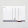 Týždenný plánovací kalendár – kovová samolepiaca fólia popisovateľná fixkami na whiteboard, 90 × 60