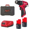Milwaukee M12 BLPDRC-202C aku príklepová vŕtačka 2x2Ah 4933500422