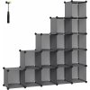 Songmics 15 boxů plast kov 123x31x123cm šedá