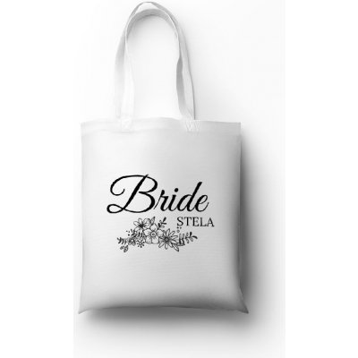 Personal Plátená taška s potlačou Bride biela