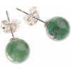 Nefertitis Avanturín zelený náušnice guličky NF4259 - ø 8 mm