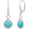 Silvego Strieborné náušnice s prírodným tyrkysom JST14710TU