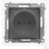 Zásuvka 2P+T/16A/250V IP44 s krytkou, tesnenie (transparent) (PS) sivá SIMON55 (Simon)