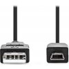 NEDIS kabel USB 2.0/ zástrčka USB-A - zástrčka USB Mini-B/ černý/ 1m